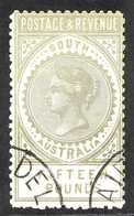 SOUTH AUSTRALIA 1886 £15 Silver "Postage & Revenue" Perf 11½-12½, SG 207a, Very Fine Used / Adelaide Cto. A Very Scarce  - Otros & Sin Clasificación