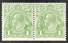 1926 1d Sage Green, Die I And Die II In Horizontal Pair, SG 95+95b, Very Fine Never Hinged Mint. For More Images, Please - Other & Unclassified