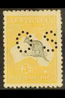 OFFICIAL 1915 5s Grey & Yellow Roo Punctured "OS", SG O37, Very Lightly Hinged Mint, Small Perf Tear At Top Right. Fresh - Altri & Non Classificati