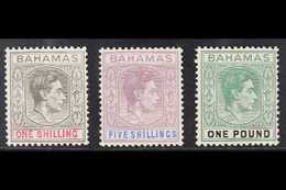 1938 1s Grey-black & Carmine, 5s Lilac & Blue And £1 Deep Grey-green & Black Original Printings On Thick Chalky Paper, S - Altri & Non Classificati