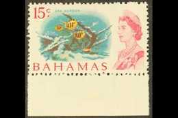 1967-71 15c Red, Yellow, Turquoise Blue & Carmine "Sea Garden" On Whiter Paper, SG 304a, Never Hinged Mint Marginal Exam - Altri & Non Classificati