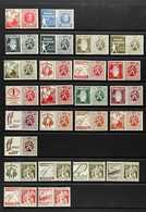 1930-1941 ADVERT LABELS. VERY FINE MINT COLLECTION Of All Different Stamp & Label Horizontal SE-TENANT PAIRS On Stock Pa - Autres & Non Classés