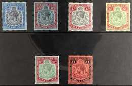 1918 - 1922 HIGH VALUE KEY TYPES 2s To £1 Set Complete, Wmk MCA, SG 51b/55, Very Fine And Fresh Mint. (6 Stamps) For Mor - Bermudas