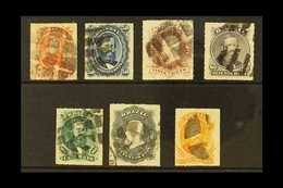 1876-77 Dom Pedro Rouletted Complete Set (Scott 61/67, SG 50/56), Fine Used, Fresh. (7 Stamps) For More Images, Please V - Sonstige & Ohne Zuordnung