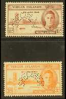 1946 Victory Pair, Perforated "Specimen", SG 122s/3s, Fine Mint. (2 Stamps) For More Images, Please Visit Http://www.san - Britse Maagdeneilanden