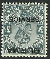 OFFICIAL 1937 3p Slate WATERMARK INVERTED Variety, SG O1w, Very Fine Mint, Fresh. For More Images, Please Visit Http://w - Burma (...-1947)