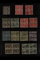 1882-1990's USED BLOCKS OF FOUR. IMPRESSIVE COLLECTION/ACCUMULATION Of Used Blocks Of 4 On Stock Pages With Many Corner  - Andere & Zonder Classificatie