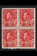 1916 2c+1c Carmine-red Perf 12x8, SG 235, Fine Cds Used BLOCK Of 4, Very Fresh & Scarce. (4 Stamps) For More Images, Ple - Sonstige & Ohne Zuordnung