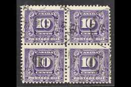 POSTAGE DUES 1930-32 10c Bright Violet, SG D13, Fine Used BLOCK Of 4, Fresh & Scarce. (4 Stamps) For More Images, Please - Other & Unclassified