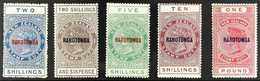 1921-23 Postal Fiscals Stamps With "RAROTONGA" Overprints Complete Set, SG 76/80, Fine Mint, Very Fresh. (5 Stamps) For  - Cookinseln