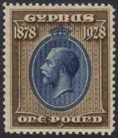 1928 £1 Blue And Bistre-brown "50th Anniversary Of British Rule", SG 132, Superb Never Hinged Mint. For More Images, Ple - Sonstige & Ohne Zuordnung