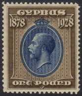 1928 £1 Blue And Bistre-brown "50th Anniversary Of British Rule", SG 132, Superb Never Hinged Mint. For More Images, Ple - Other & Unclassified