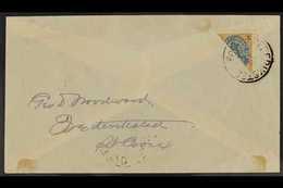 1903 BISECT ON COVER 1896-1902 4c Greenish-blue And Yellow-brown, Perf 12½, Bisected, Facit 16vi, Postally Used On Cover - Danish West Indies