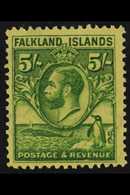 1929-37 5s Green / Yellow Penguins, SG 124, Very Fine Mint For More Images, Please Visit Http://www.sandafayre.com/itemd - Falklandinseln