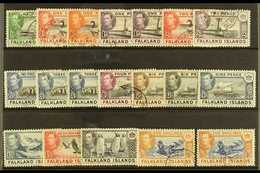 1938-50 USED DEFINITIVE Set To Two Different 5s Shades, SG 146/161b, Fine Used (19 Stamps) For More Images, Please Visit - Falkland