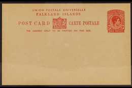 POSTAL STATIONERY 1938 1d Red-brown Postal Card (H&G 5 Or Heijtz P5) Very Fine Unused. Scarce, Only 444 Sold. For More I - Islas Malvinas