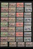 1944-45 Overprinted Complete Sets For All Four Dependencies, SG A1/D8, Including All Four 6d Additional Shades, SG A6a/D - Falklandinseln