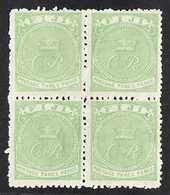 1871 3d Pale Yellow-green, SG 11, Mint BLOCK OF FOUR (lower Pair Never Hinged) With Good Original Colour & Well-centered - Fidschi-Inseln (...-1970)