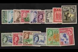 1954-59 Definitive Set, SG 280/295, Fine Never Hinged Mint. (15) For More Images, Please Visit Http://www.sandafayre.com - Fiji (...-1970)