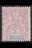 DAHOMEY 1901-1905 5f Mauve & Pale Blue, Yv 17, SG 17, Fine Mint With Expertizing Marks To Rear For More Images, Please V - Other & Unclassified