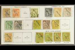 REUNION 1891 - 1893 Fine Used Selection With 1877 Imperfs 30c, 40c And 1fr (without Accent), 1881 Commerce Types Values  - Altri & Non Classificati
