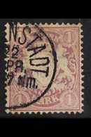 BAVARIA 1876-79 1m Pale Mauve With "M" AND "A" Of "MARKE" JOINED Variety, Michel 43 I, Good Cds Used, Expertized Sorani. - Other & Unclassified