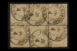 NORTH GERMAN CONFEDERATION 1869-70 Northern District 5g Bistre (Mi 18, SG 29) BLOCK OF SIX With Fine "COLN BAHNHOF" Doub - Sonstige & Ohne Zuordnung