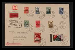 LITHUANIA VILNIUS 1941 Overprints Complete Set (Michel 10/18, SG 10/18) Superb Used On Registered Express Locally Addres - Autres & Non Classés