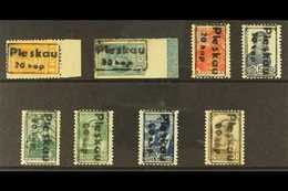 RUSSIA - PLESKAU 1941 Framed 20k & 60k Surcharges Set Complete, Michel 2a/9, Mint, The 3k, 5k & 10k Values Never Hinged, - Other & Unclassified