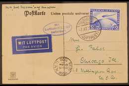 ZEPPELIN AMERICAN FLIGHT CARD 1928 (7 Oct) Postcard Bearing 1928 2m Air Stamp Tied By "Friedrichshafen" Cancel, With Blu - Andere & Zonder Classificatie