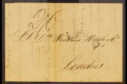 1839 (30th June) E/L To London Bearing A Manuscript Charge Of 2s6d, Curved Boxed Gibraltar, A London Triple Arc Receivin - Gibilterra