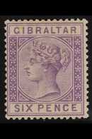1886-87 6d Lilac, SG 13, Mint With Some Light Gum Tone For More Images, Please Visit Http://www.sandafayre.com/itemdetai - Gibraltar