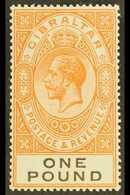 1925-32 KGV £1 Red-orange And Black, SG 107, Very Fine Mint. For More Images, Please Visit Http://www.sandafayre.com/ite - Gibraltar