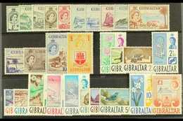 1953-62 DEFINITIVE SETS. A Stock Card Bearing The First Two Definitive Complete Sets, 1953-59 Set (SG 145/58) & 1960-62  - Gibraltar