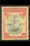 1938 10s Slate Blue And Bright Carmine, Perf 12, SG 163c, Very Fine And Fresh Mint. Rare Stamp. For More Images, Please  - Granada (...-1974)