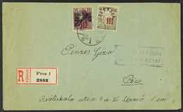 BARANYA SERBIAN OCCUPATION 1920 Registered Cover To Pecs, Bearing 1919 "100" On 40f & "150" On 15f "Baranya" Local Overp - Sonstige & Ohne Zuordnung