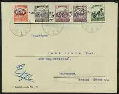 DEBRECEN ROMANIAN OCCUPATION 1919 (27 Dec) Cover Addressed Locally, Bearing Five Different Stamps With Local Overprints  - Sonstige & Ohne Zuordnung