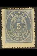 1876 5aur Grey Blue, Perf 12¾x12¾, Fac 23, Fresh Mint No Gum. For More Images, Please Visit Http://www.sandafayre.com/it - Sonstige & Ohne Zuordnung