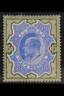 1902-11 15r Blue And Olive Green, SG 146, Fine Mint, One Shorter Perf At Top For More Images, Please Visit Http://www.sa - Sonstige & Ohne Zuordnung