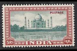 1949-52 5r Blue-green & Red-brown Taj Mahal Pictorial, SG 322, Never Hinged Mint, Very Fresh. For More Images, Please Vi - Altri & Non Classificati