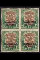 CHAMBA OFFICIALS 1927-39 1r Chocolate & Green Overprint, SG O57, Never Hinged Mint BLOCK Of 4. For More Images, Please V - Sonstige & Ohne Zuordnung