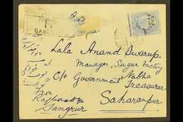 JHIND 1910 (14 Nov) Registered Cover From Sangrur To Saharanpur Bearing KEVII 2a6p Ultramarine (SG 47), Fine Marginal Ex - Andere & Zonder Classificatie