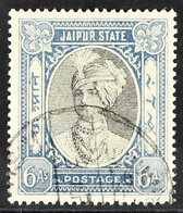 JAIPUR 1932-46 6a pale Blue "Maharaja" Inscribed Postage, SG 65a, Fine Used. For More Images, Please Visit Http://www.sa - Andere & Zonder Classificatie