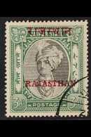 RAJASTHAN 1950 3a Black & Green Overprint On Jaipur, SG 21, Very Fine Used With Corner Cds Cancel, Fresh. For More Image - Sonstige & Ohne Zuordnung