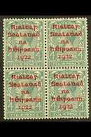 1922 4d Grey-green With Carmine Overprint, SG 6c, A Very Fine Mint Block Of Four. For More Images, Please Visit Http://w - Altri & Non Classificati