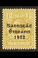 1922-23 SAORSTAT 1s Bistre-brown, "ONF" For "ONE", Never Hinged Mint, Small Tone Spot On Gum. For More Images, Please Vi - Altri & Non Classificati