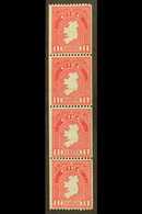 1940 COIL STAMP 1d Carmine, Perf 14 X Imperf, SG 112b, Mint Never Hinged Strip Of Four.  For More Images, Please Visit H - Sonstige & Ohne Zuordnung