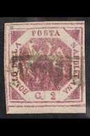 NAPLES 1859 - 61 2gr Violet, Type II, POSTAL FORGERY, Sass. F2b, Very Fine Used. For More Images, Please Visit Http://ww - Ohne Zuordnung