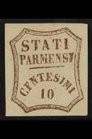 PARMA - PROVISIONAL GOVERNMENT 1859 10c Brown, Variety "CFNTESMI" For "CENTESIMI," Sassone 14e (SG 29),mint No Gum, Good - Ohne Zuordnung