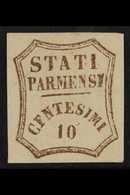 PARMA - PROVISIONAL GOVERNMENT 1859 10c Brown, Variety "CFNTESMI" For "CENTESIMI," Sassone 14e (SG 29),mint No Gum, Good - Sin Clasificación